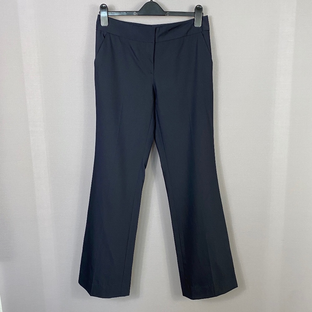 Classiques Entier Womens Wool High Waisted Trouser Dress Pants in Navy S…